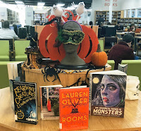 Display of Halloween related books Display of Halloween related books