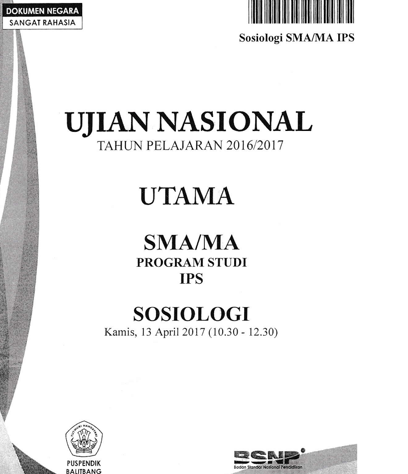 Soal Un Sosiologi Tahun 2018
