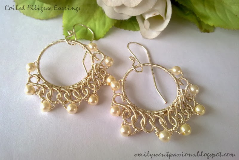 Emily Secret Passions: Handmade Wire Jewelry ~ Coiled Filigree Earrings ...