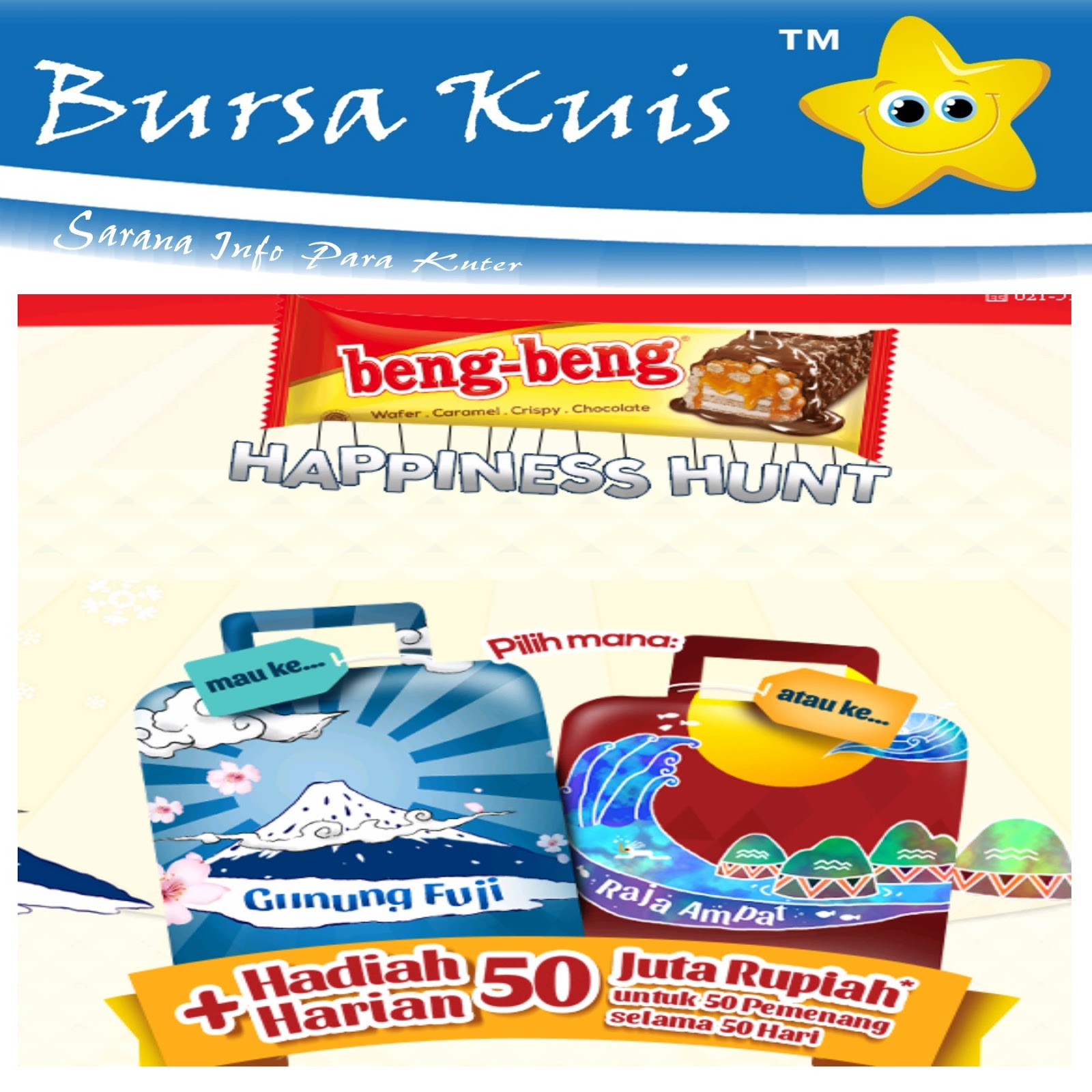 Kuis Undian Beng Beng Happiness Hunt Berhadiah Liburan Ke Jepang Dan Raja Ampat Bersama Teman Teman Kamu Bursa Kuis Online Info Kuis Dan Lomba Online Berhadiah