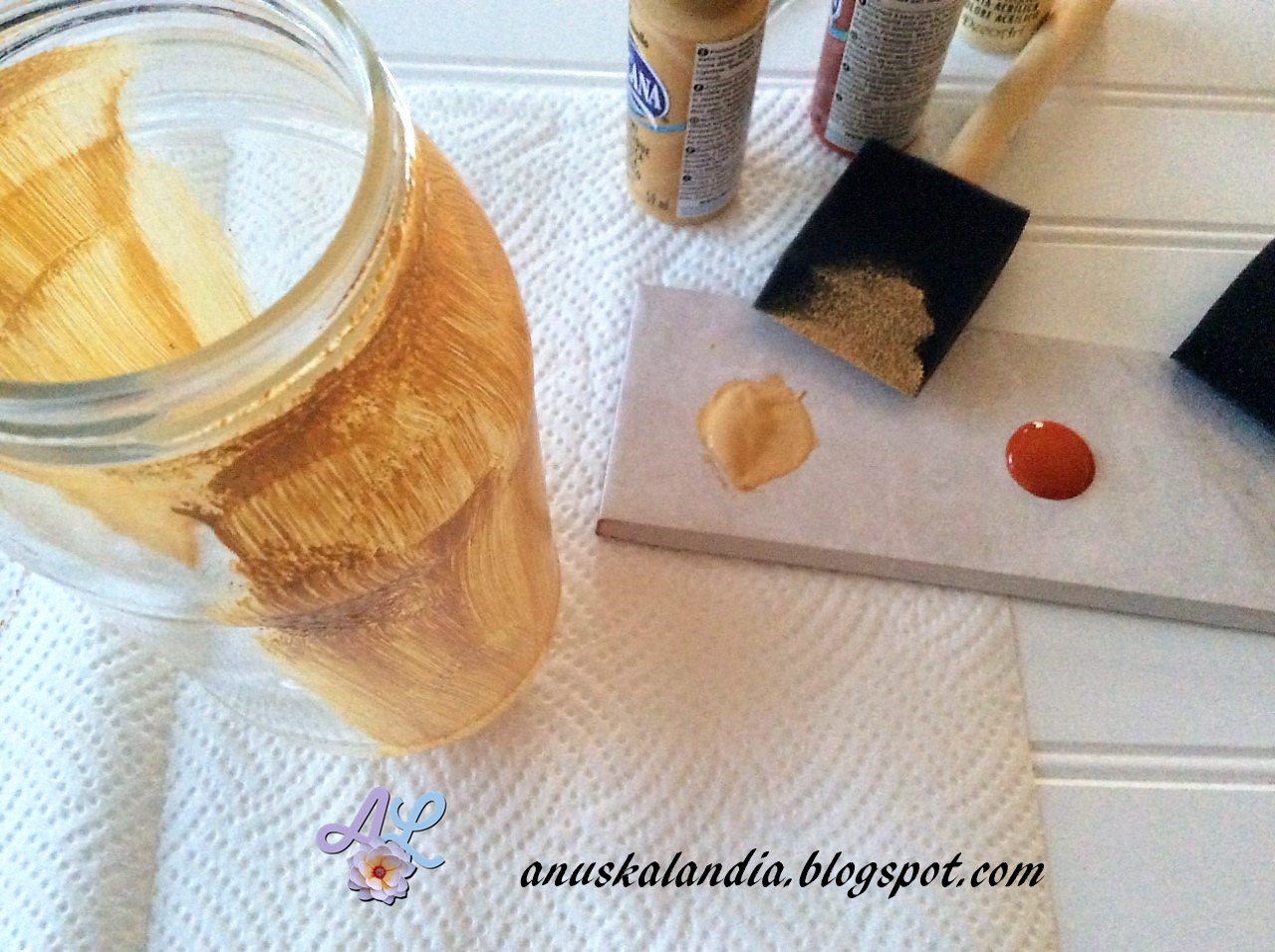 Decoración otoñal con frascosAnuskalandia