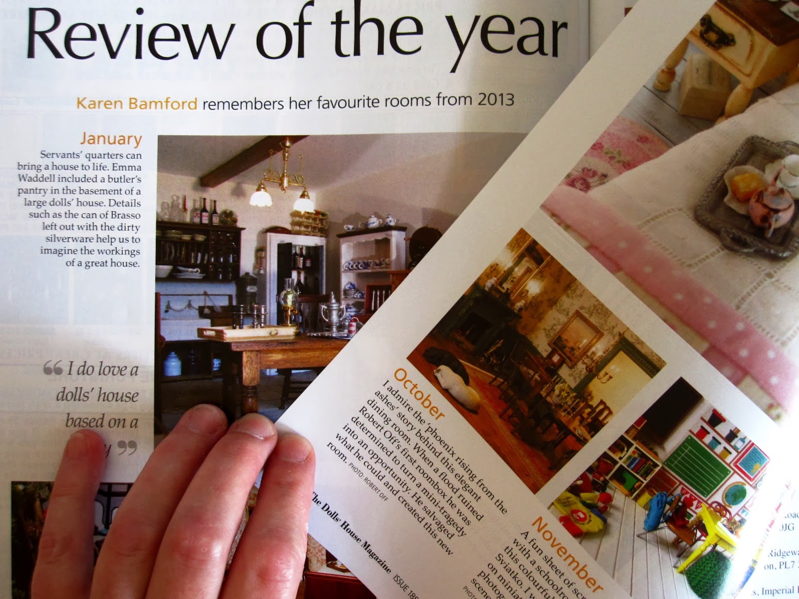 The Dolls' House Magazine's Review of the year 2013 article showing my modern miniature playroom