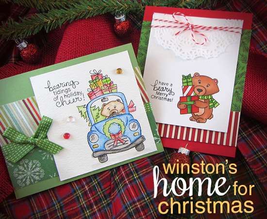 Winston's Home for Christmas Stamp set by Newton's Nook Designs - Christmas Bear Cards by Jennifer Jackson