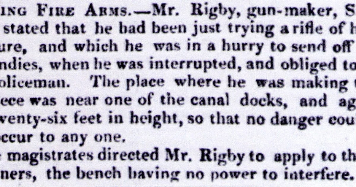 New Website: Mr Rigby. Trying Fire Arms 1839