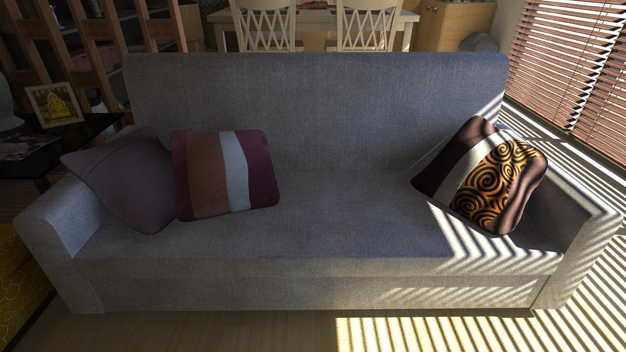 Modern thai house interior props renders
