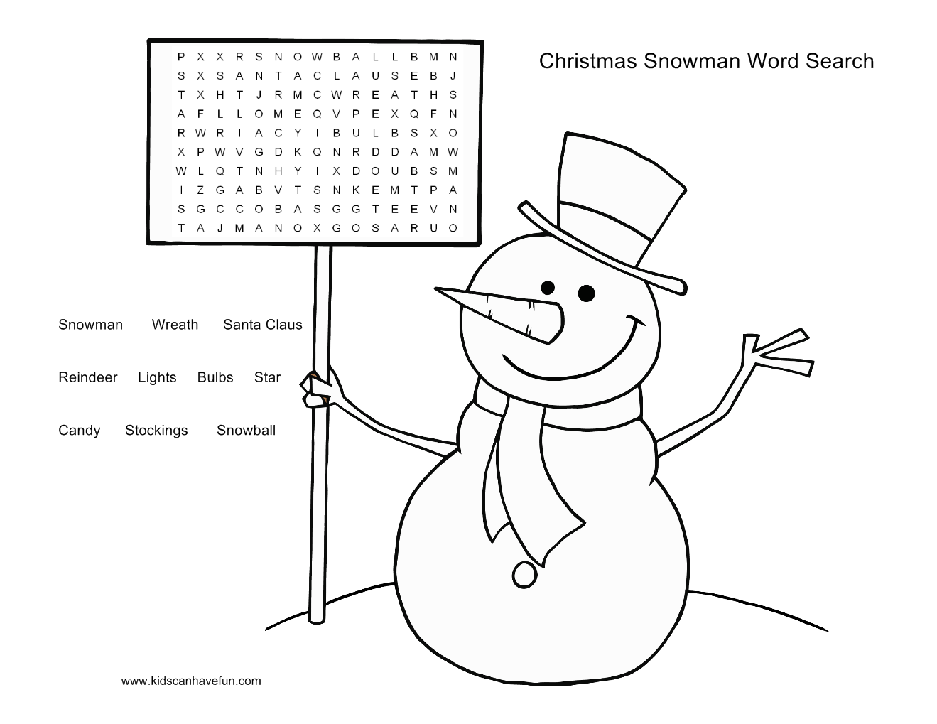 6 Easy Christmas Word Search Printables