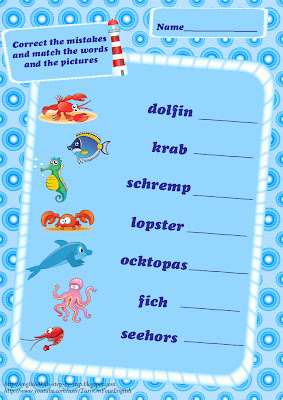 ocean animals vocabulary correct the mistakes in misspelled words worksheet