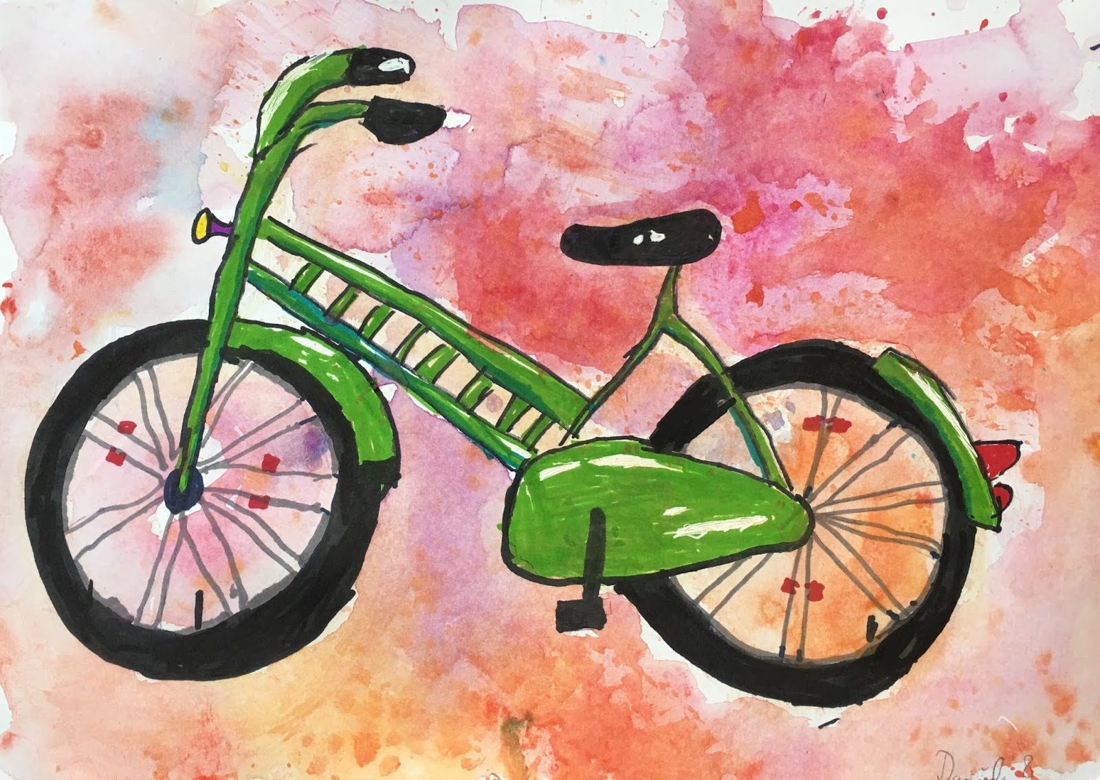 Art Room Britt: Bikes with Complementary Paint Splatter