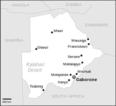 Gambar Peta lokasi Botswana