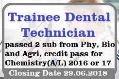 Dental Technician for the Training of the Para Medical Services - 2018