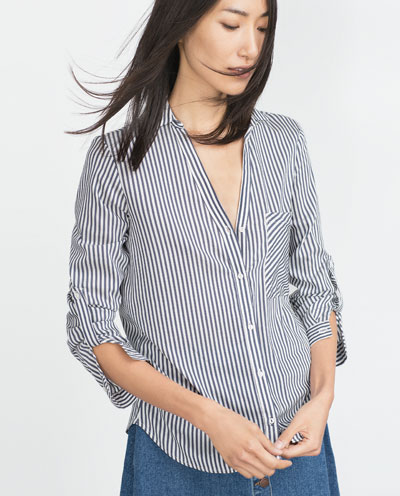 outfit blusa rayas verticales