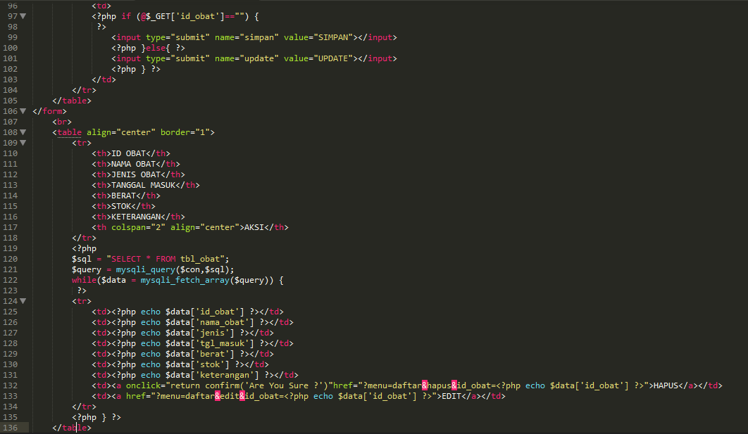 Tutorial crud php native