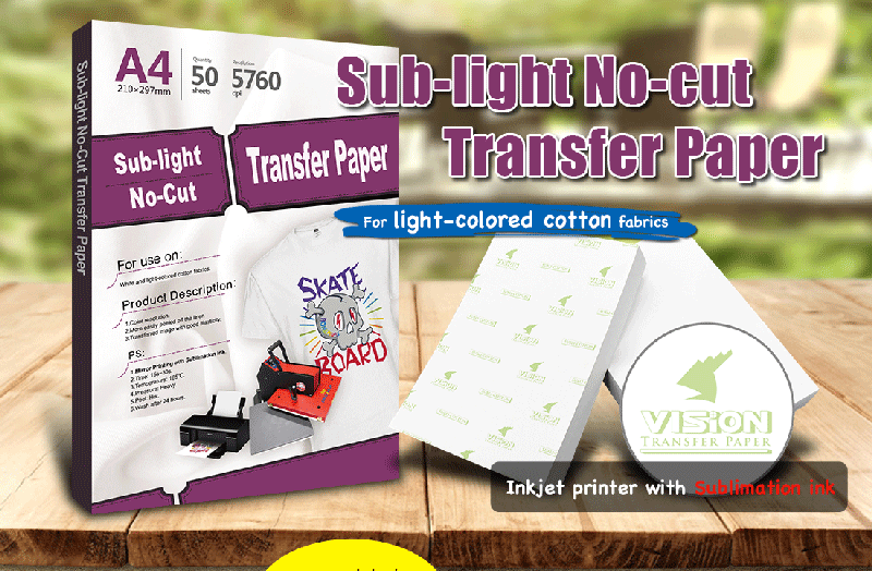 Sublilight No cut Transfer Paper for Cotton