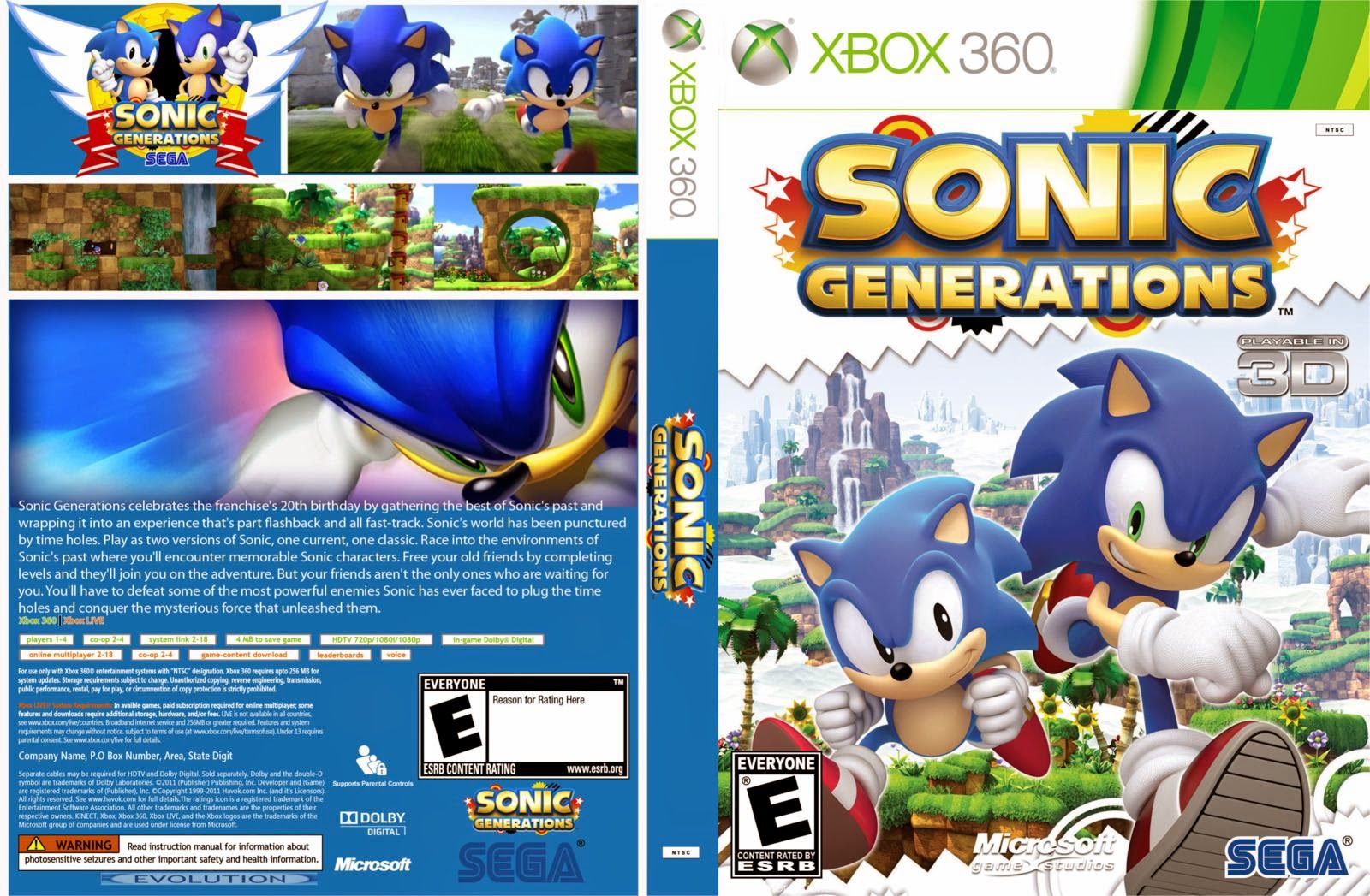 Sonic generations xbox. Соник генерейшен xвоx 360. Диск Sonic Generations 2. Игра Xbox 360 Sonic 1 игра. Sonic Adventure 2 на Xbox 360 диск.