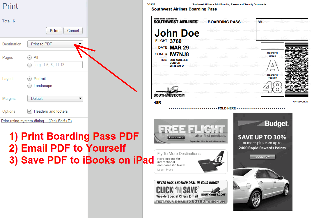 How To Use iPad or Phone as Boarding Pass