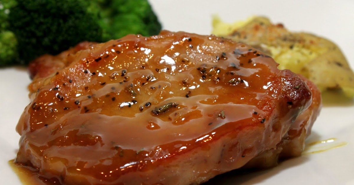 A Feast for the Eyes: Mustard-Maple Glazed Pork Chops