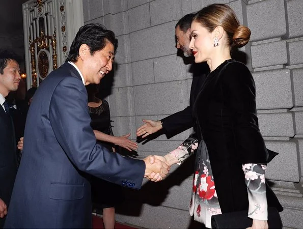 King Felipe and Queen Letizia met with Japan's Prime Minister Shinzo Abe and his wife Akie Abe at Akasaka Palace in Tokyo