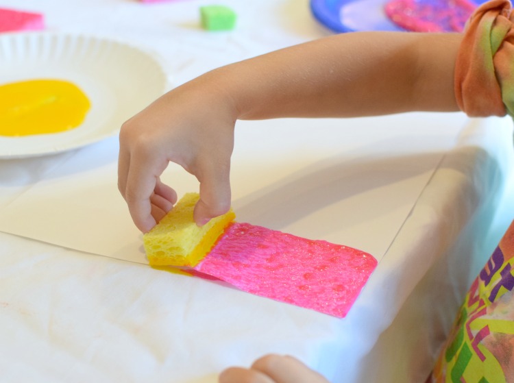 Fit It Together Sponge Painting What Can We Do With Paper And Glue