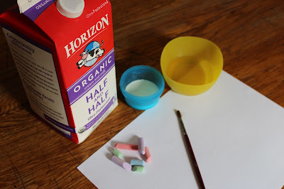 The Unlikely Homeschool: Preschool Art Class: Milk Painting