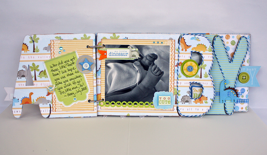 Liz Qualman Designs Baby Saurus Mini Album with LYB