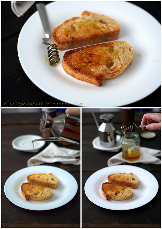 Senses in the kitchen Sourdough bread, olive oil, honey