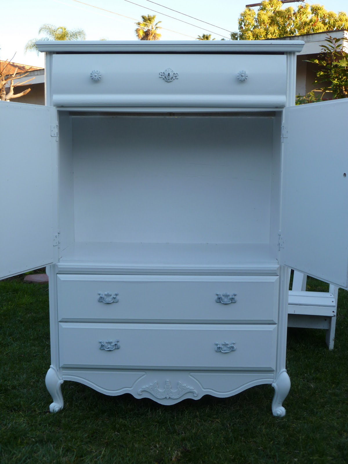 Shabby To Chic Treasures White Shabby Chic Dresser/Armoire