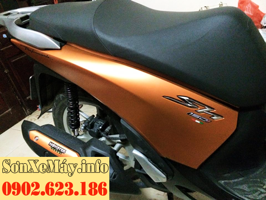 Sơn xe Honda Sh màu cam xám Lamborghini