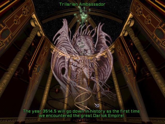 Screenshot of the Trilarians in Master of Orion II