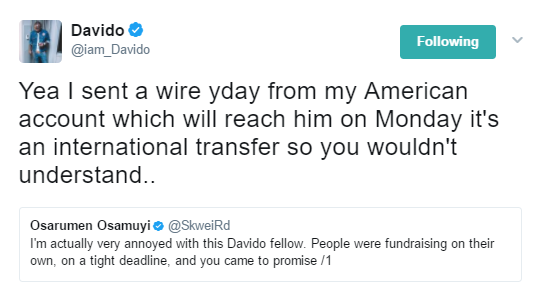 Davido, His namesake, The wire transfer and all the drama