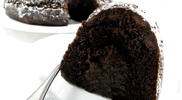Skinny Double Dark Chocolate Chip Bundt Cake
