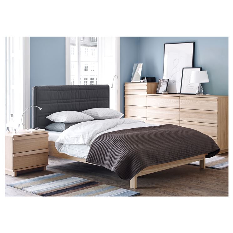 Cadru De Pat Malm 2 Cutii De Depozitare Pat 120x200 Cm Negru