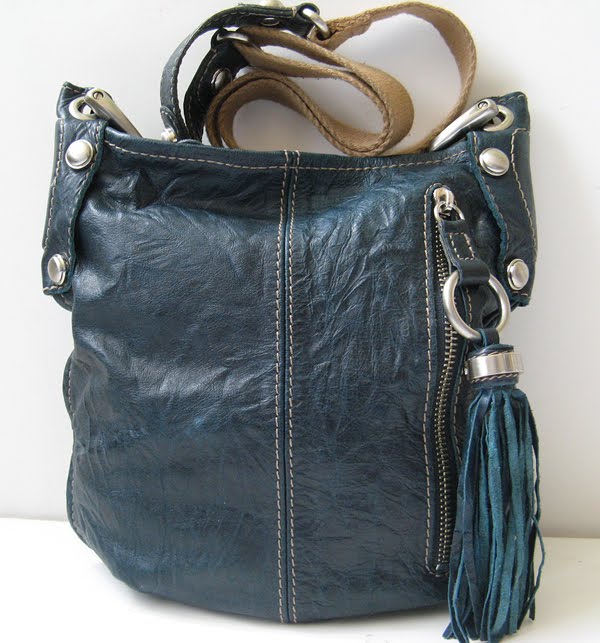 COACH HANDBAG B. MAKOWSKY CROSSBODY HANDBAG BLUE GREEN HOBO