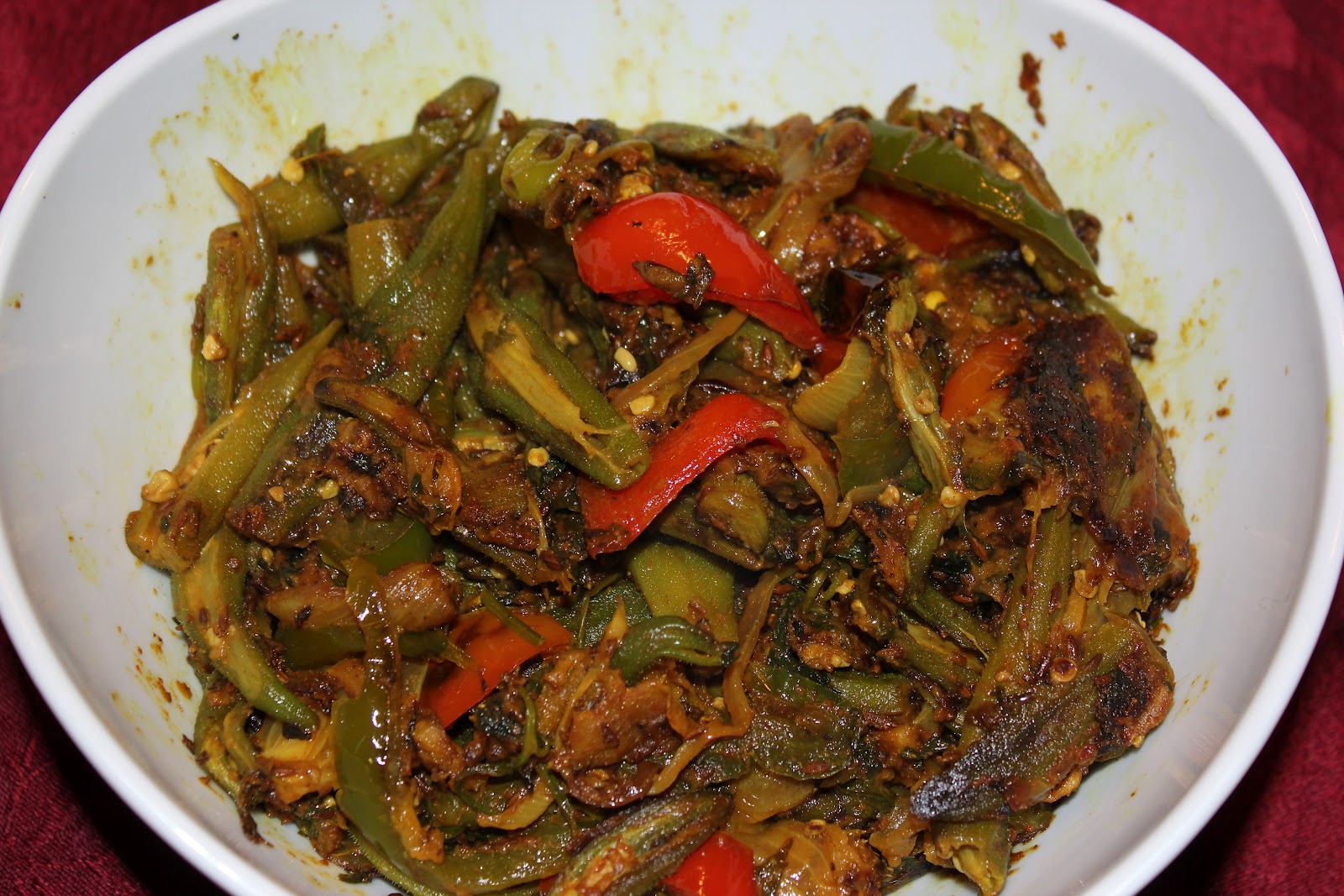 Happy Kitchen Ginger Okra (or Fish) Masala