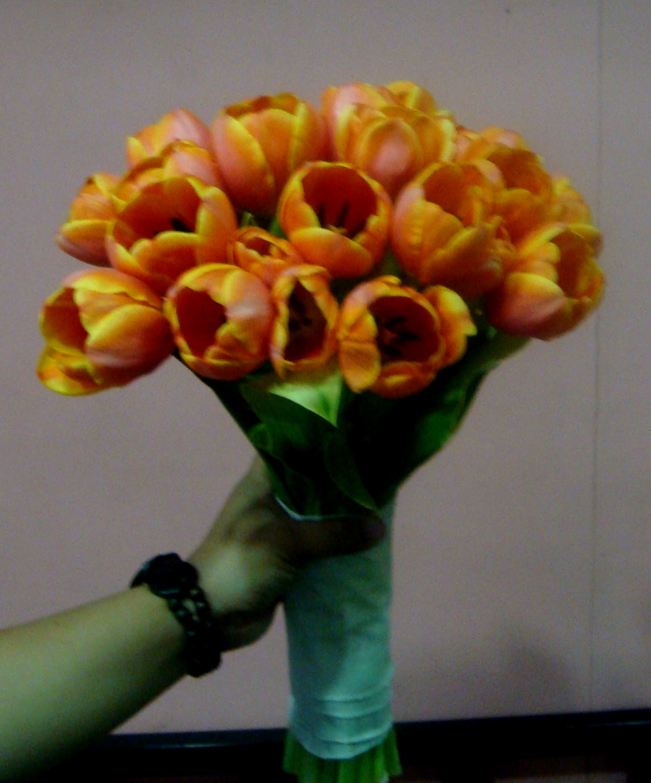 Bulaklak by Joel de Leon Orange Tulips Bridal Bouquet