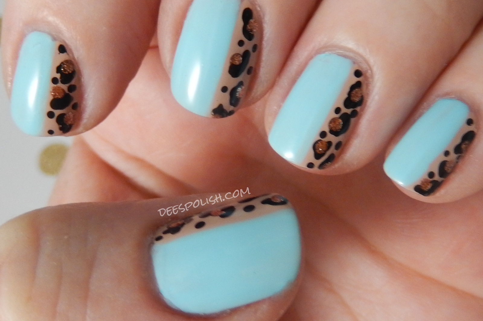 Blue Leopard Nail Art for Short Nails - wide 8