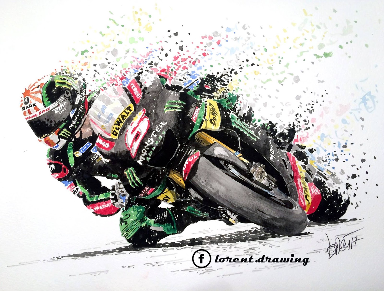 Racing Cafè Motorcycle Art Lorent Drawing