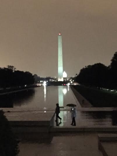 Washington DC in rain