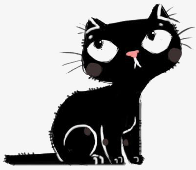 dibujo gato negro