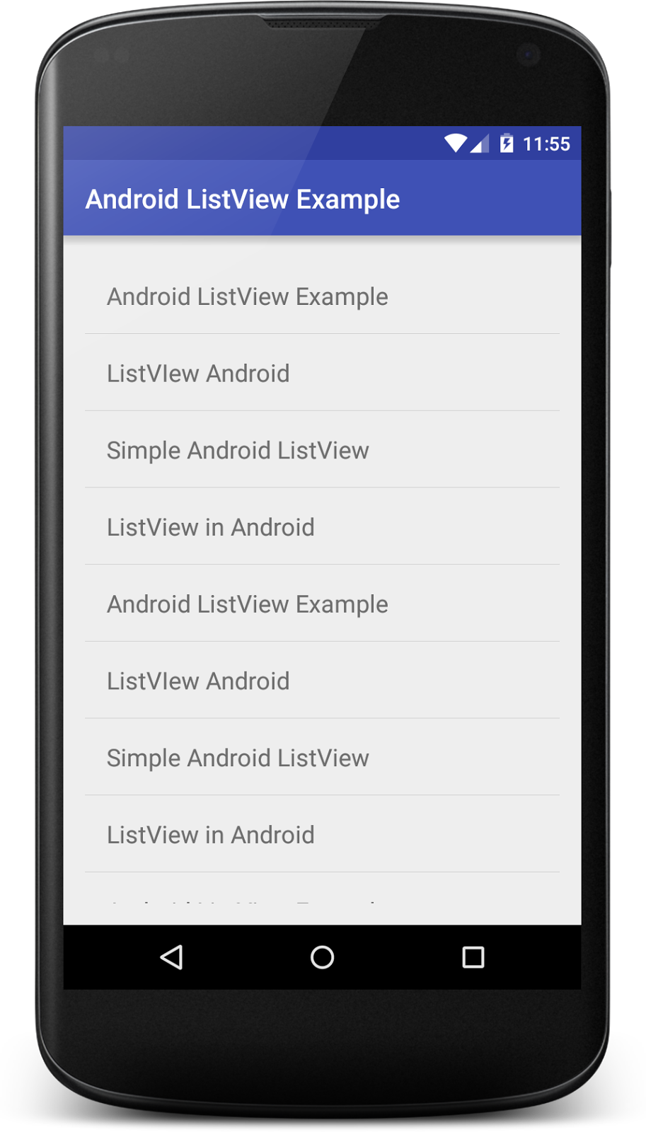 Android ListView Example