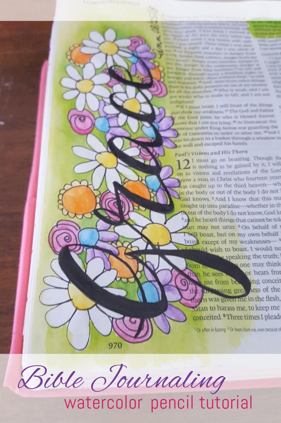 ann dreyer designs bible journaling grace watercolor pencil tutorial