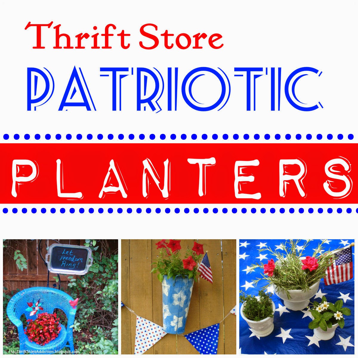 Upcycled patriotic planters