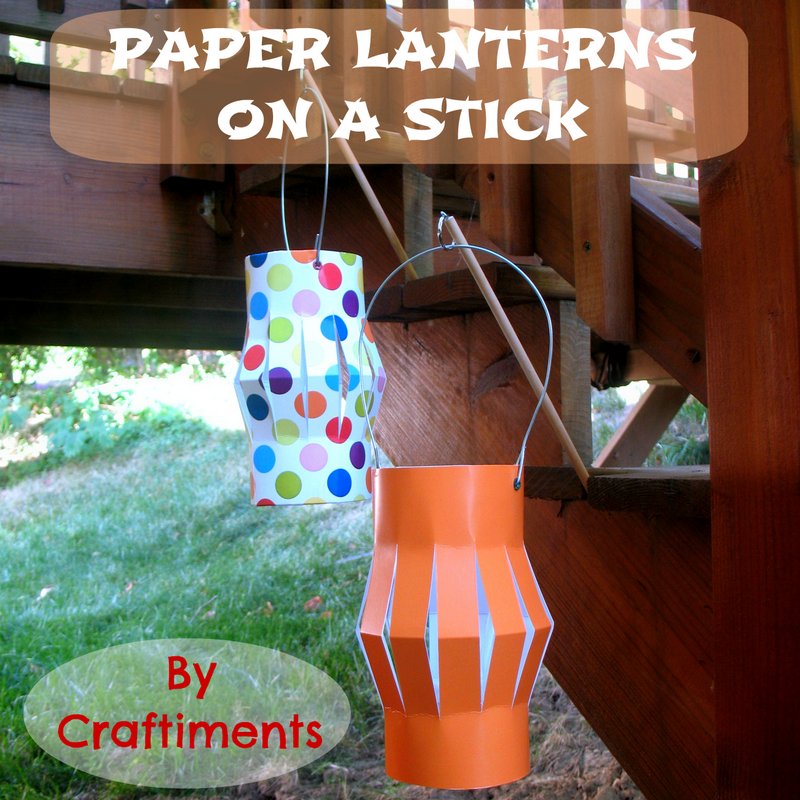 Craftiments:  Flickering Paper Lanterns on a Stick