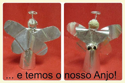 Anjo de Natal com material reciclado