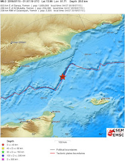 Cutremur puternic cu magnitudinea de 6,0 grade in Golful Aden