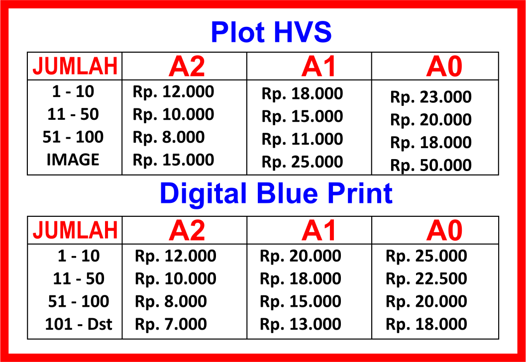 Harga Print A1