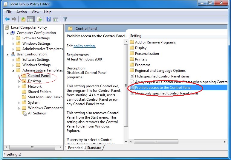 How to Disable Control Panel