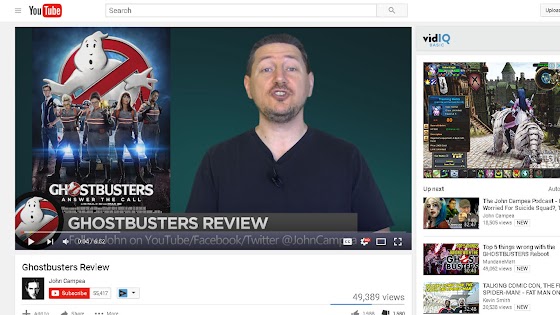 the second Ghostbusters movie review that I saw in YouTube was by John Campea the second Ghostbusters movie review that I saw in YouTube was by John Campea