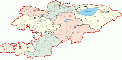 Kyrgyzstan Map Political Regional