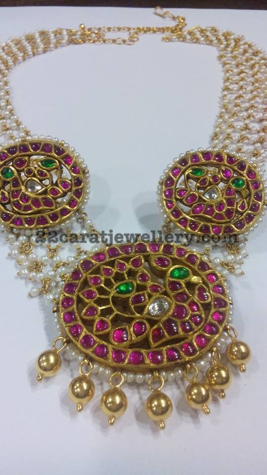 Pearls Chain with Ruby Pendant