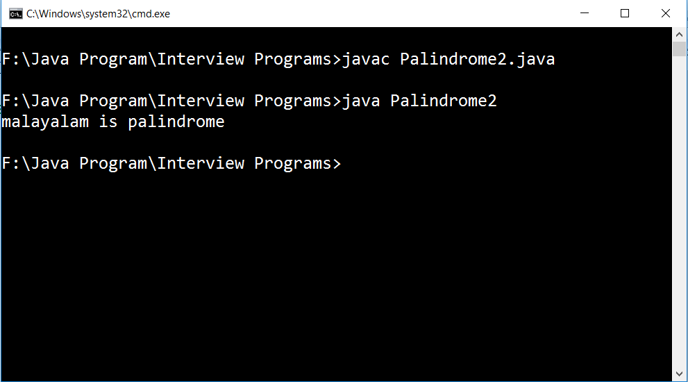 Write a program in java to check whether an string is palindrome or not ...